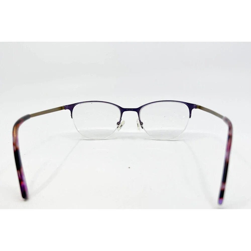 Alice & Frank Eyeglasses Womens Purple AF807 Half Rim Cat Eye 49-19-140
